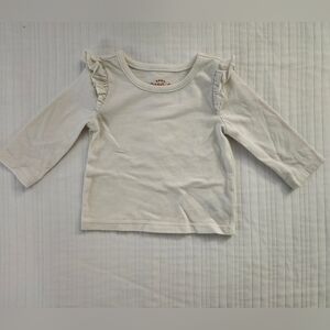 Cat & Jack Cream Long Sleeve Ruffle Top 0/3 Months